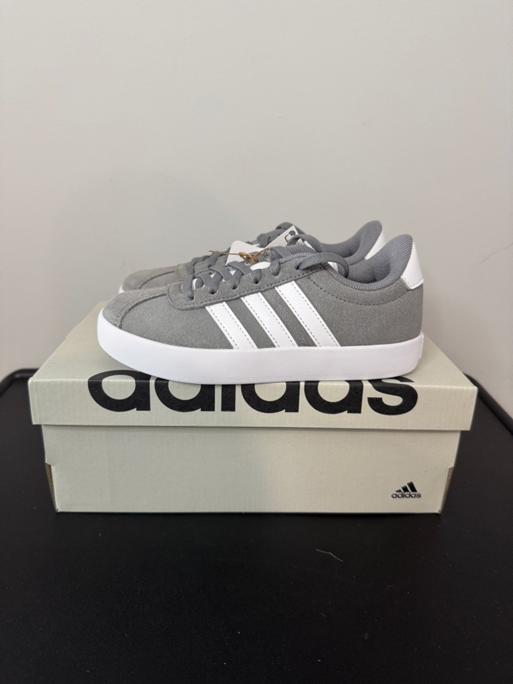 Adidas VL Court 3.0 Gray White Toddler Youth Size 13K New NIB